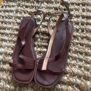 Madewell brown wrap sandals - worn twice!